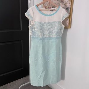 Antonio Melani white and light blue dress